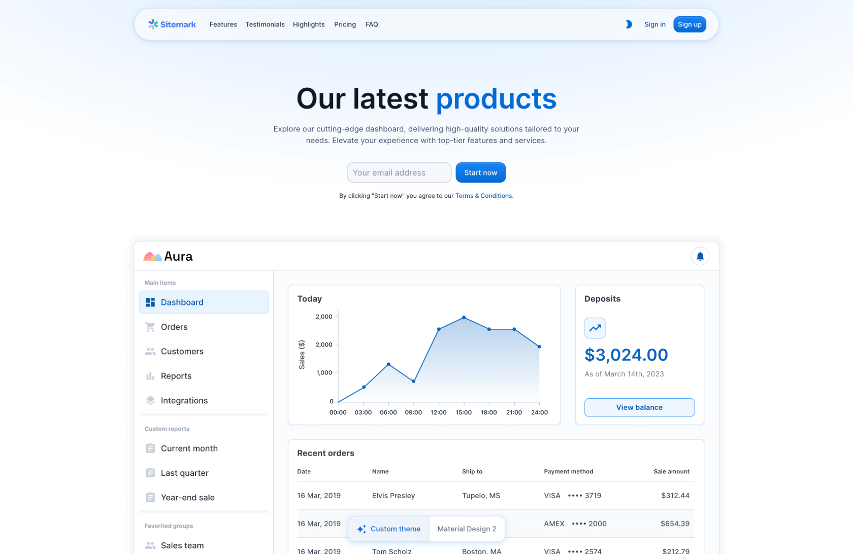 Landing page